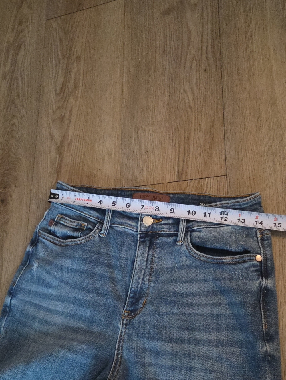Judy Blue Light Wash Straight-Leg Jeans with Distressed Hem - Picture 7 of 7